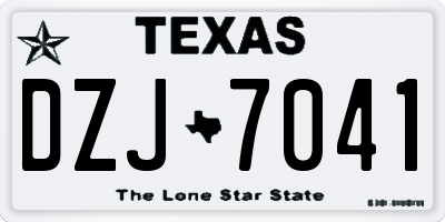TX license plate DZJ7041