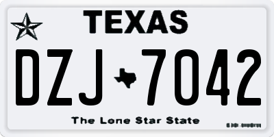 TX license plate DZJ7042