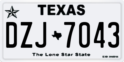 TX license plate DZJ7043