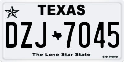 TX license plate DZJ7045