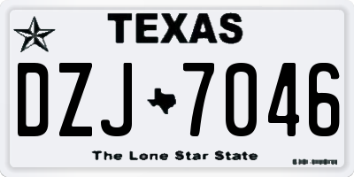 TX license plate DZJ7046