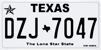 TX license plate DZJ7047