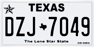 TX license plate DZJ7049