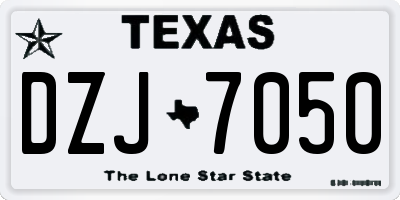 TX license plate DZJ7050