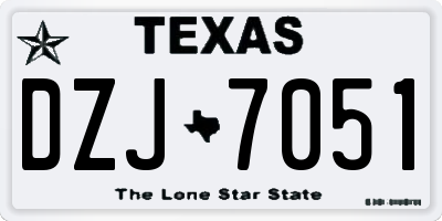 TX license plate DZJ7051
