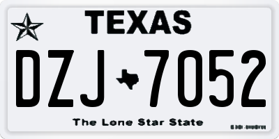 TX license plate DZJ7052