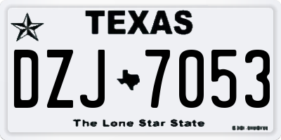 TX license plate DZJ7053