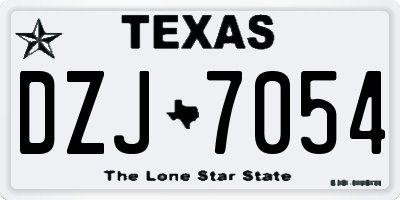 TX license plate DZJ7054