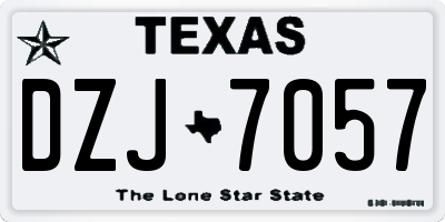 TX license plate DZJ7057