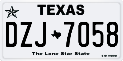 TX license plate DZJ7058