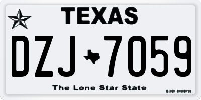 TX license plate DZJ7059