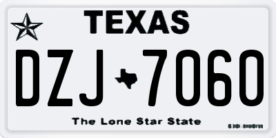 TX license plate DZJ7060