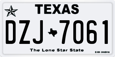 TX license plate DZJ7061