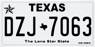 TX license plate DZJ7063