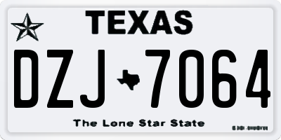 TX license plate DZJ7064