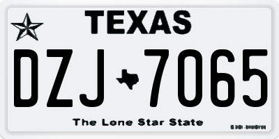 TX license plate DZJ7065