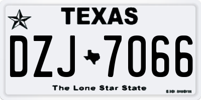 TX license plate DZJ7066