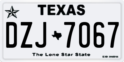 TX license plate DZJ7067