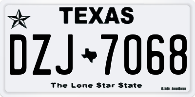 TX license plate DZJ7068