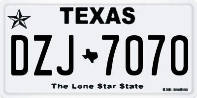 TX license plate DZJ7070