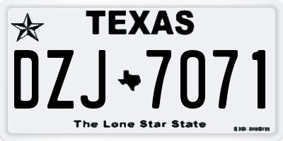 TX license plate DZJ7071