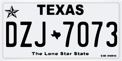TX license plate DZJ7073