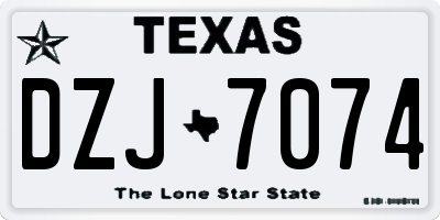 TX license plate DZJ7074