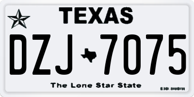 TX license plate DZJ7075