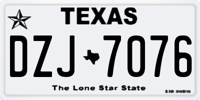 TX license plate DZJ7076
