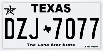 TX license plate DZJ7077