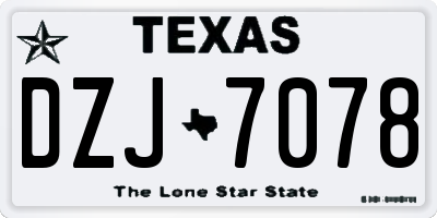 TX license plate DZJ7078