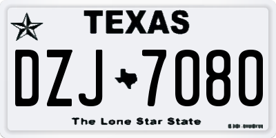 TX license plate DZJ7080