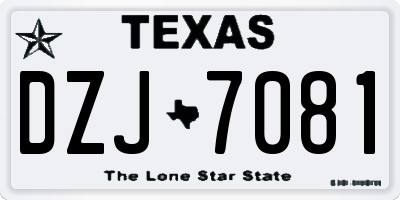 TX license plate DZJ7081