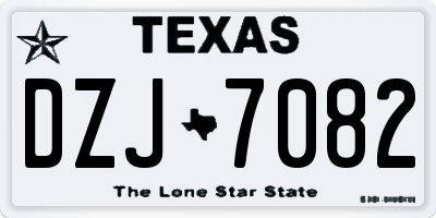 TX license plate DZJ7082