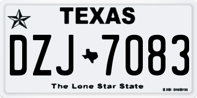 TX license plate DZJ7083