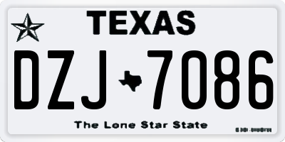 TX license plate DZJ7086