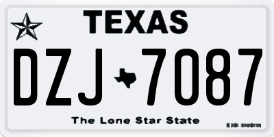 TX license plate DZJ7087