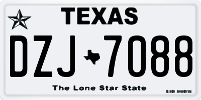 TX license plate DZJ7088