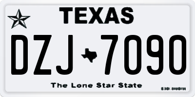 TX license plate DZJ7090