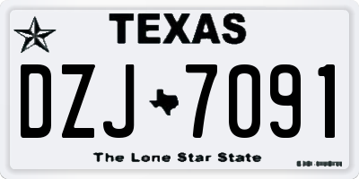TX license plate DZJ7091
