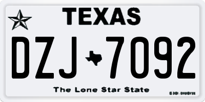 TX license plate DZJ7092