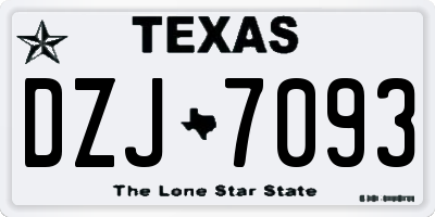 TX license plate DZJ7093