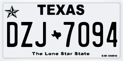 TX license plate DZJ7094