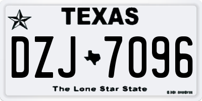 TX license plate DZJ7096