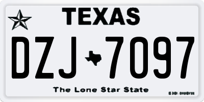 TX license plate DZJ7097