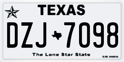 TX license plate DZJ7098