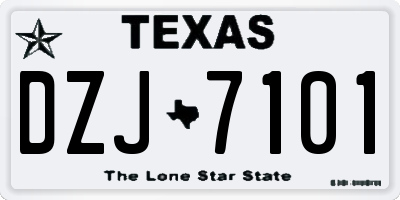 TX license plate DZJ7101