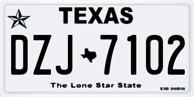 TX license plate DZJ7102