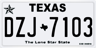 TX license plate DZJ7103