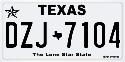 TX license plate DZJ7104